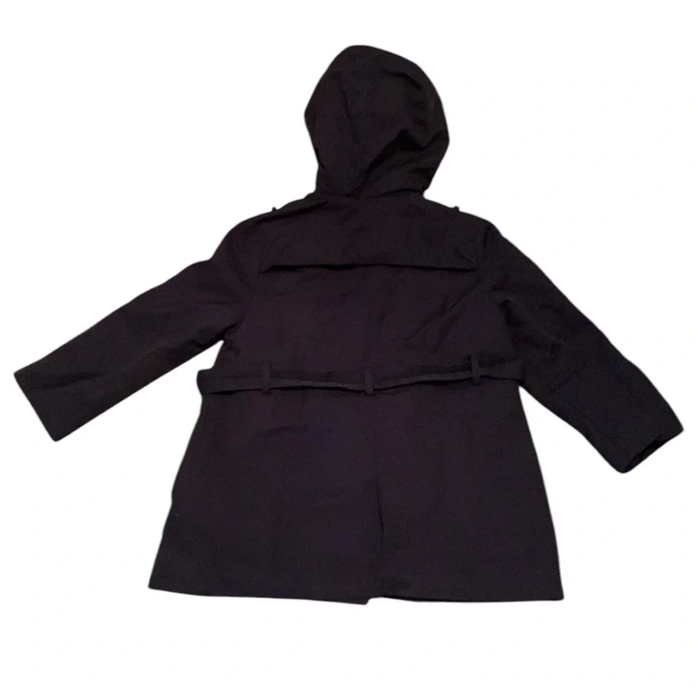 Zara BabyGirl Collection Blue Red Plaid Fleece Lined Hood Coat Pockets Size 2/3